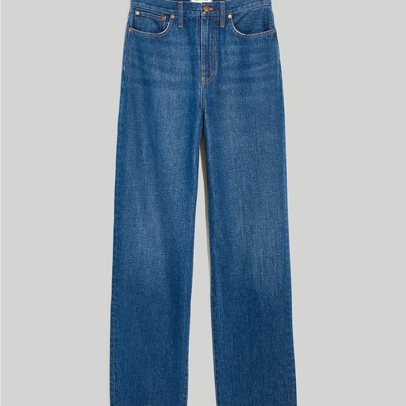 NWT! Madewell Baggy Straight Jeans in Dark Worn Indigo Wash - Picture 2 of 10